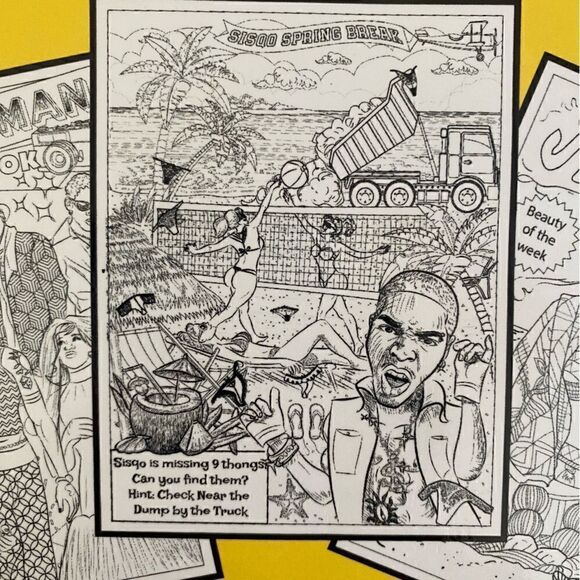 Color It Black: A 90s-Inspired Blackity-Black Adult Coloring Book Volume 1 - Picture 4 of 5